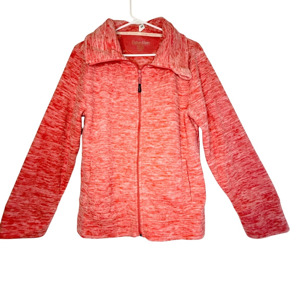 Calvin Klein Performance XL Coral Pink Fleece Full Zip Quick Dry Jacket